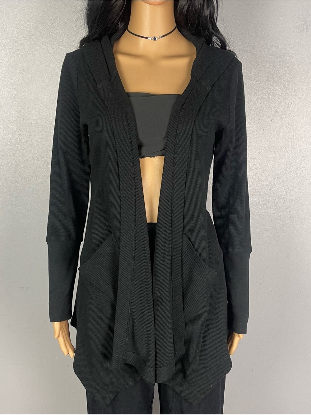 Asymmetrical Open Hoodie